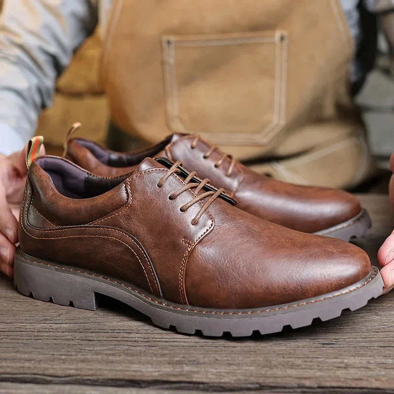 Herresko i Lær Casual Stil 9