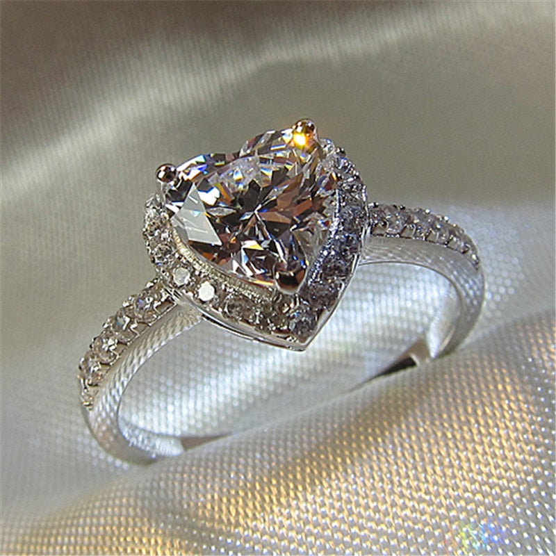 Hjerte Cubic Zirconia Ring