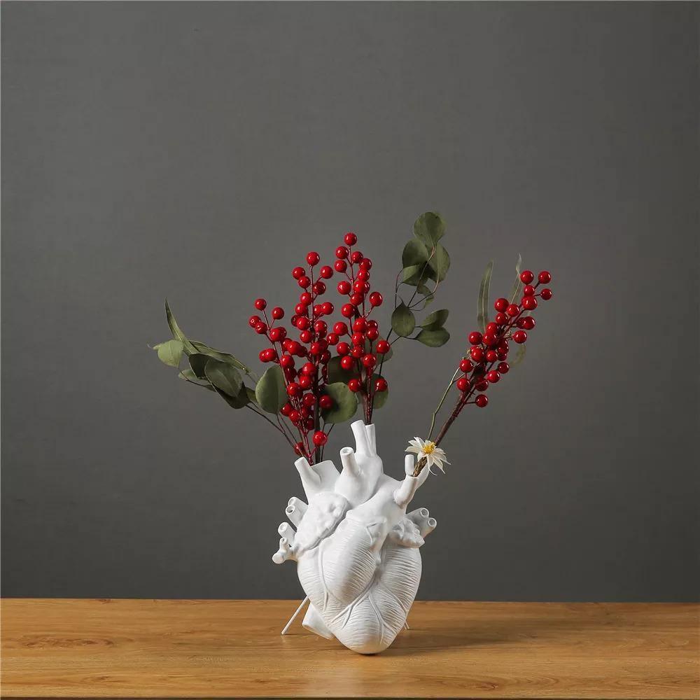 Hjerteformet Vase for Innredning Kunstnerisk Design 2