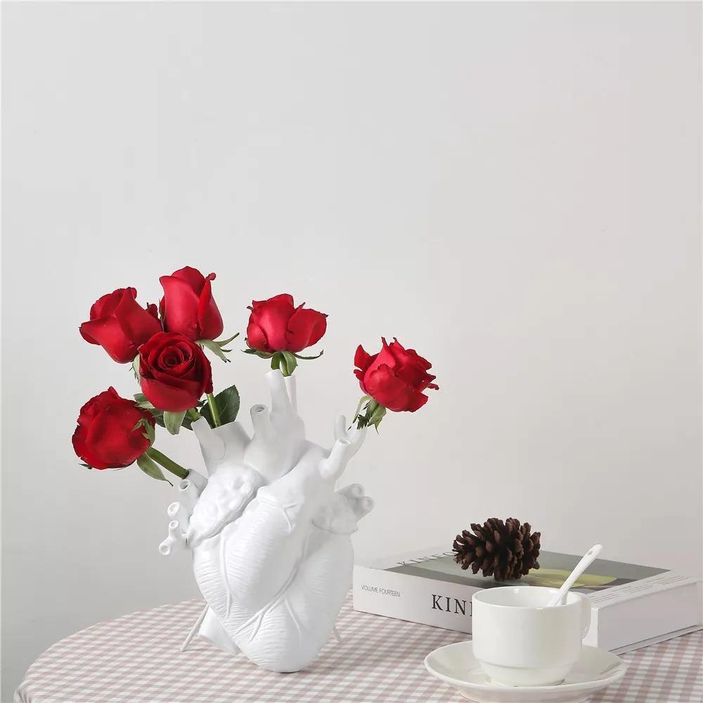 Hjerteformet Vase for Innredning Kunstnerisk Design 4