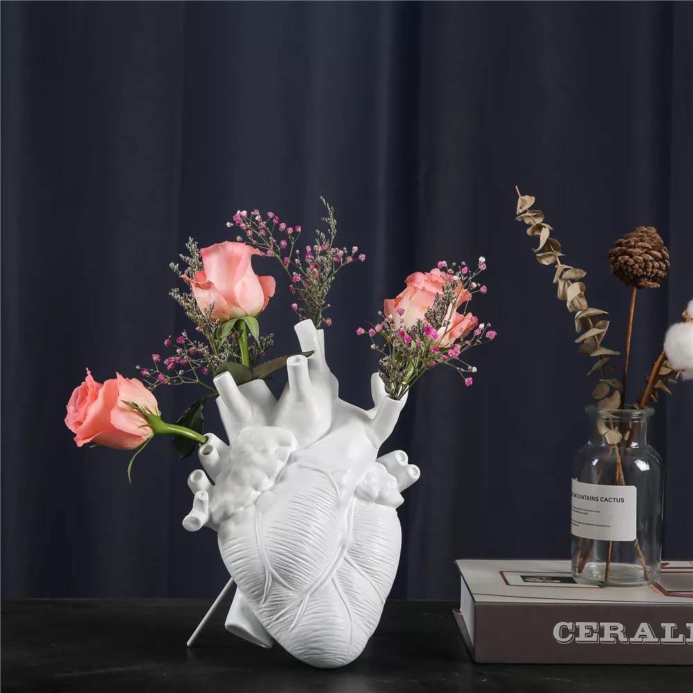 Hjerteformet Vase for Innredning Kunstnerisk Design 5