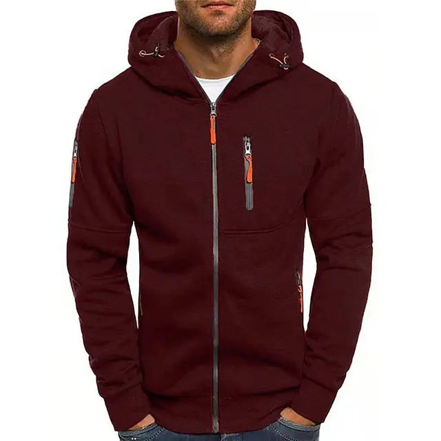 Hoodie Herre Justerbar Hette Minimalistisk Design 8