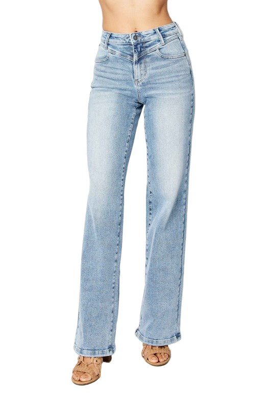 Høyt liv Retro Jeans med Front Yoke 0