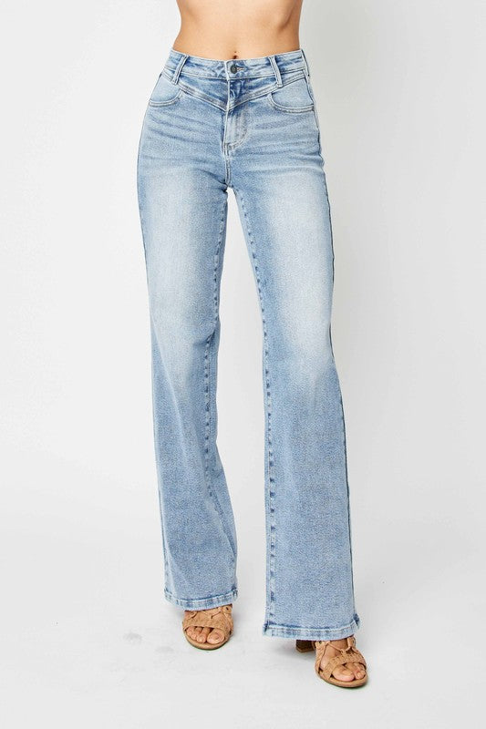 Høyt liv Retro Jeans med Front Yoke 1