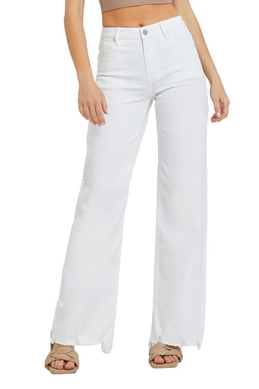 Høyt livvidde Bred Jeans Hvit 0