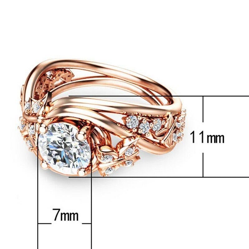 Hule Rhinestones Butterfly Flower Ring