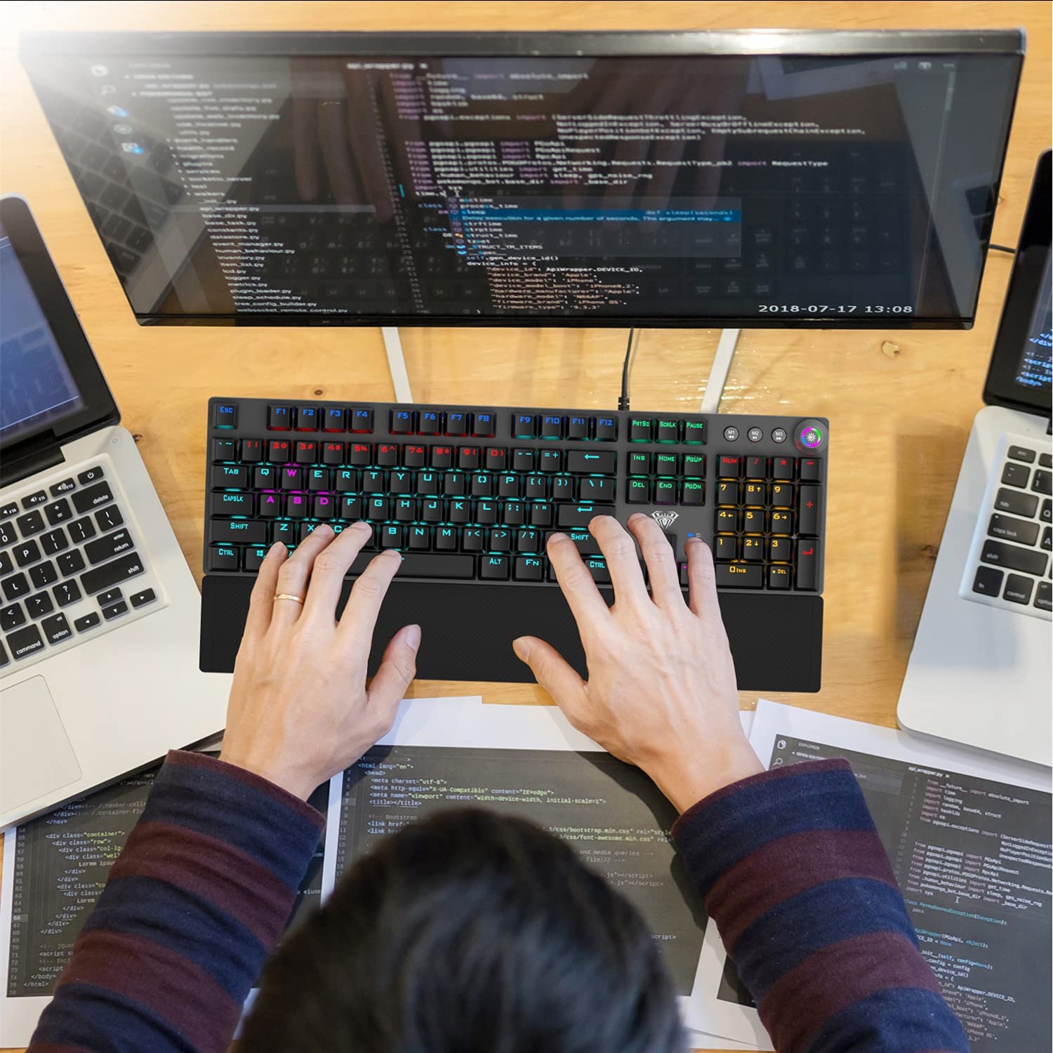 Kablet Mekanisk Spilltastatur