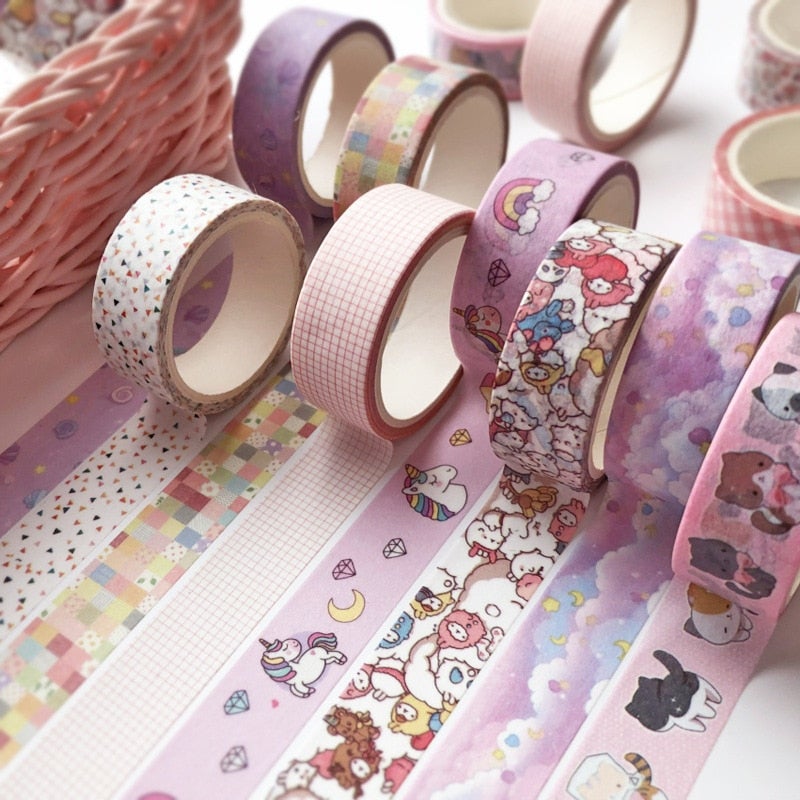 Kawaii Dekorative Washi-Tape (Sett Med 5)