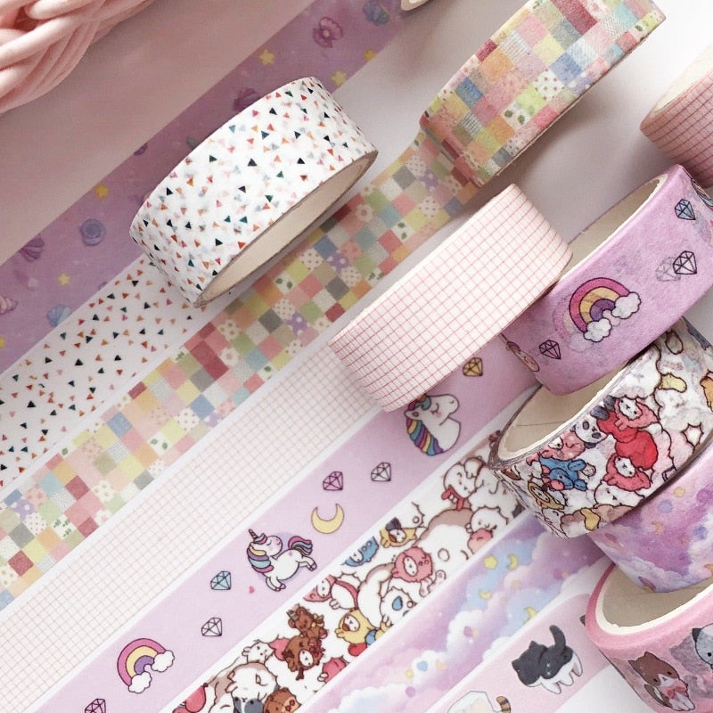 Kawaii Dekorative Washi-Tape (Sett Med 5)