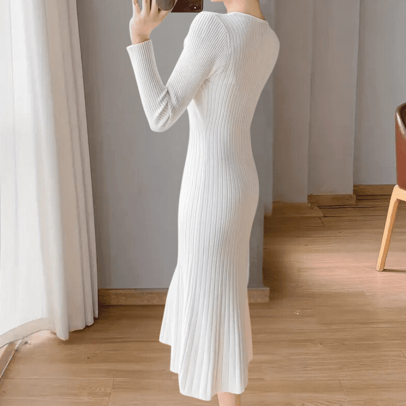 Kjoler Dame Strikket Komfortabel Polyester 3