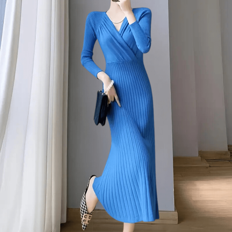 Kjoler Dame Strikket Komfortabel Polyester 4