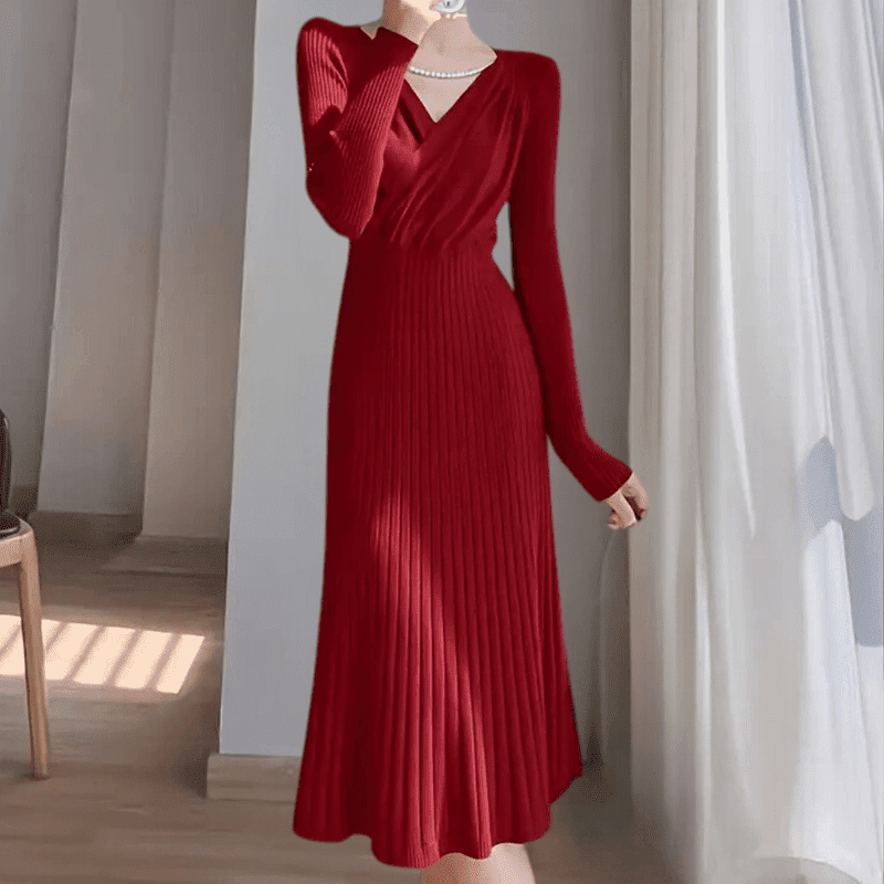 Kjoler Dame Strikket Komfortabel Polyester 5