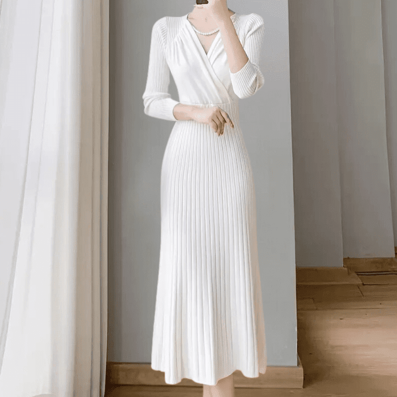 Kjoler Dame Strikket Komfortabel Polyester 6