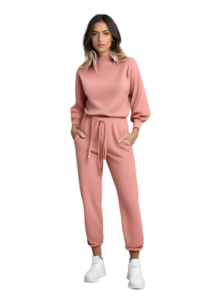 Kvinne 2-delt Treningstøy Komfortabelt Loungewear 0