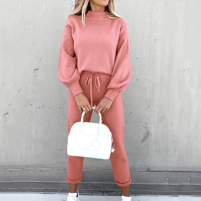 Kvinne 2-delt Treningstøy Komfortabelt Loungewear 1