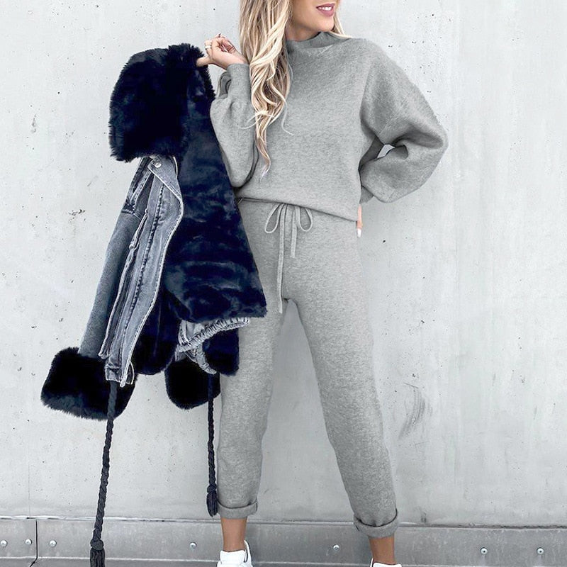 Kvinne 2-delt Treningstøy Komfortabelt Loungewear 2