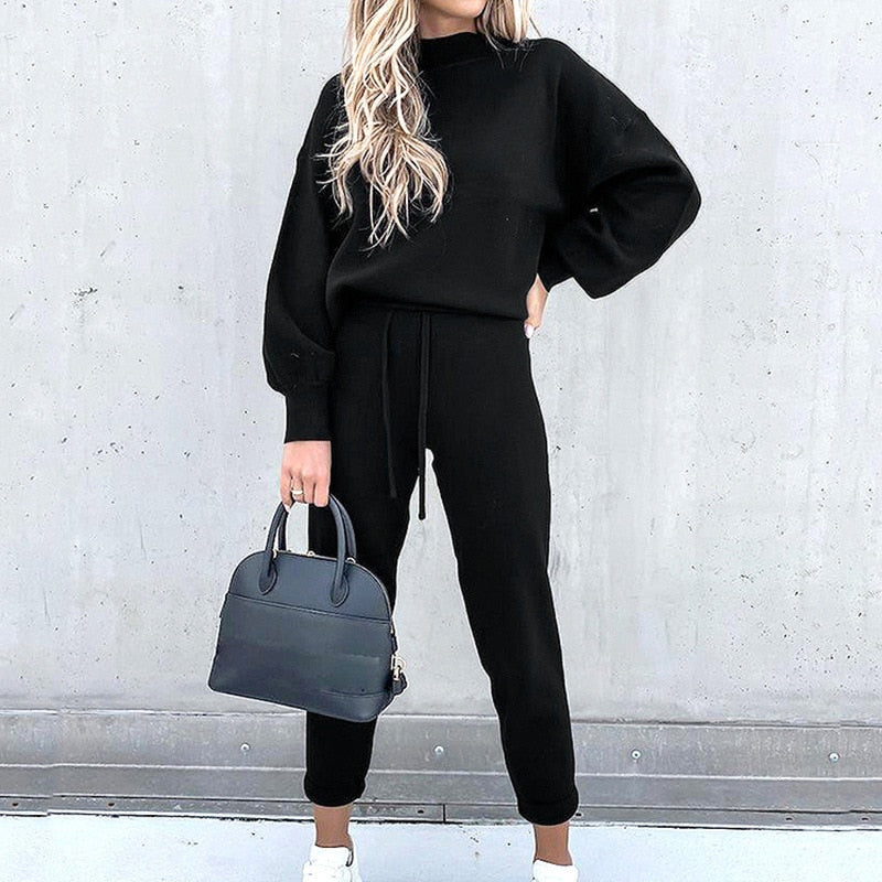 Kvinne 2-delt Treningstøy Komfortabelt Loungewear 3