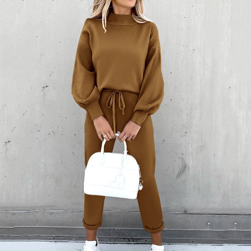 Kvinne 2-delt Treningstøy Komfortabelt Loungewear 8