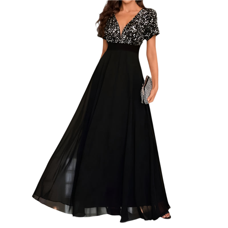 Kvinne A-linje Kjole med Pailletter 0