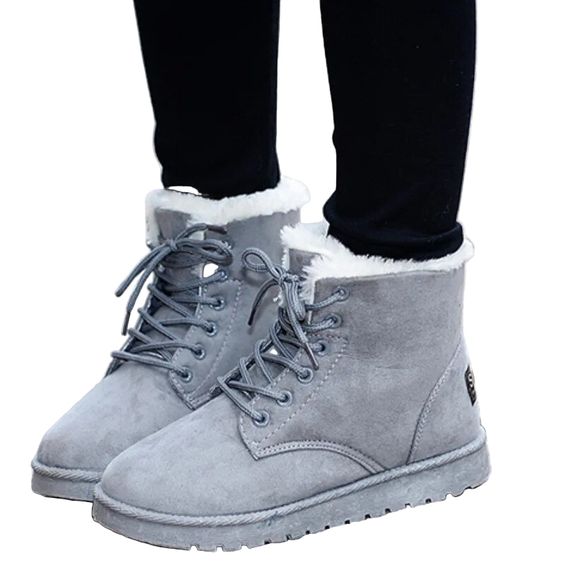 Kvinne Ankelstøvler med Snøring og Varm Fôr 0