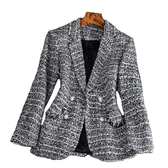 Kvinne Blazer Skreddersydd Passform Tweed 0