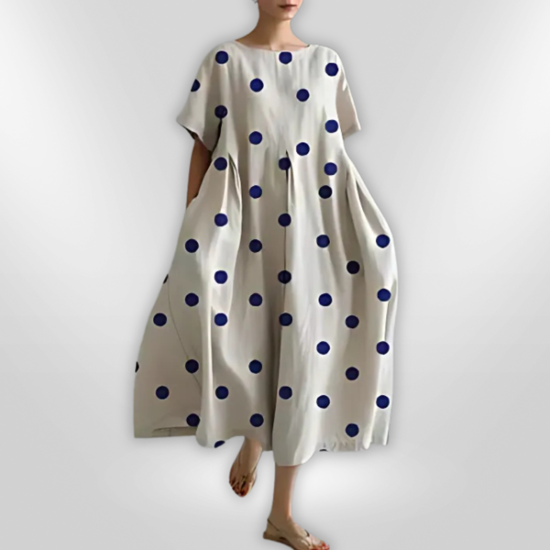 Kvinne Blomsterkjole Løs Passform Bomull Elegant Design 14