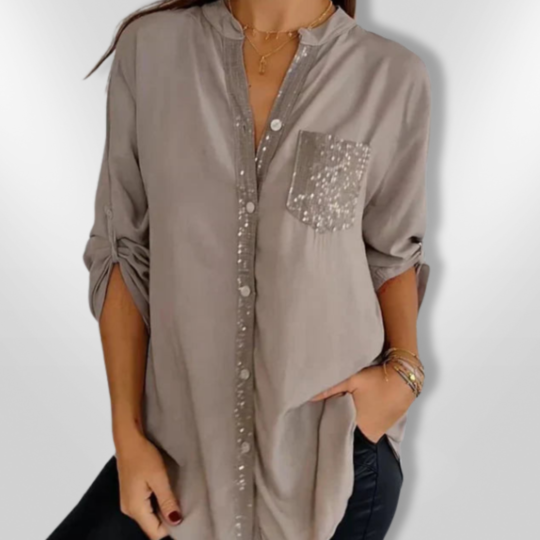 Kvinne Bluse Chic Côtier med Detaljer i Paljetter 1