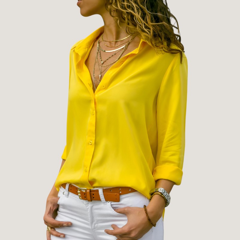 Kvinne Bluse Tidløs Polyester-Bomull Mix 1