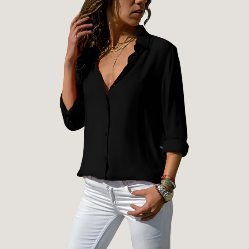 Kvinne Bluse Tidløs Polyester-Bomull Mix 2