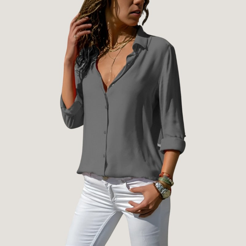 Kvinne Bluse Tidløs Polyester-Bomull Mix 3