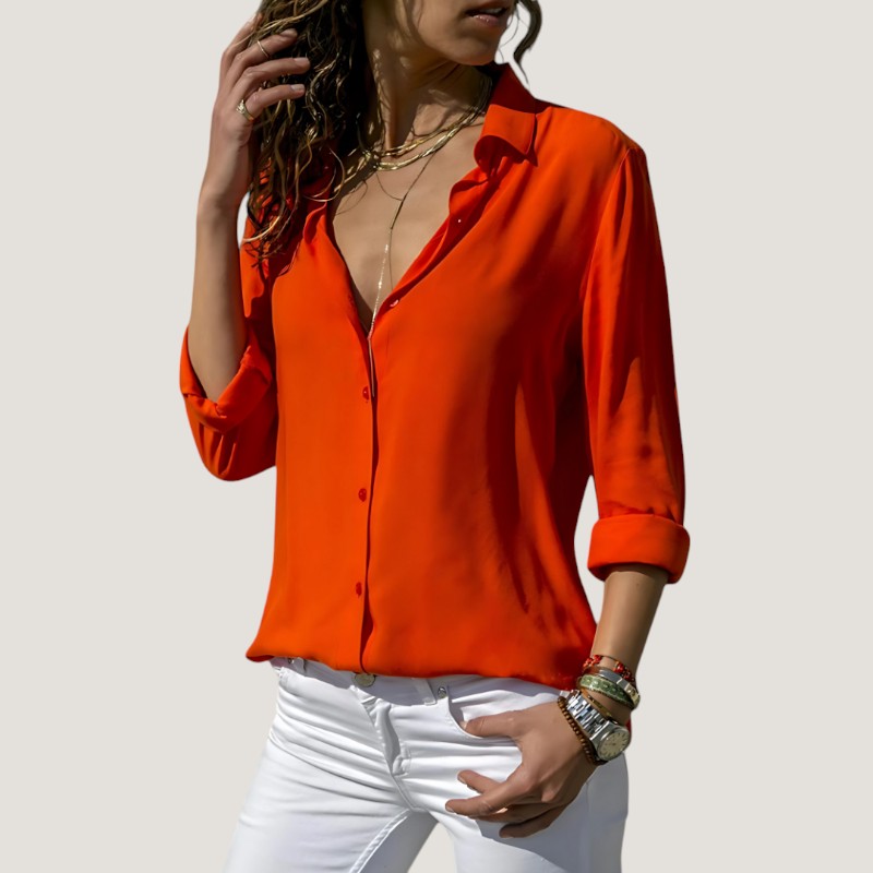 Kvinne Bluse Tidløs Polyester-Bomull Mix 4