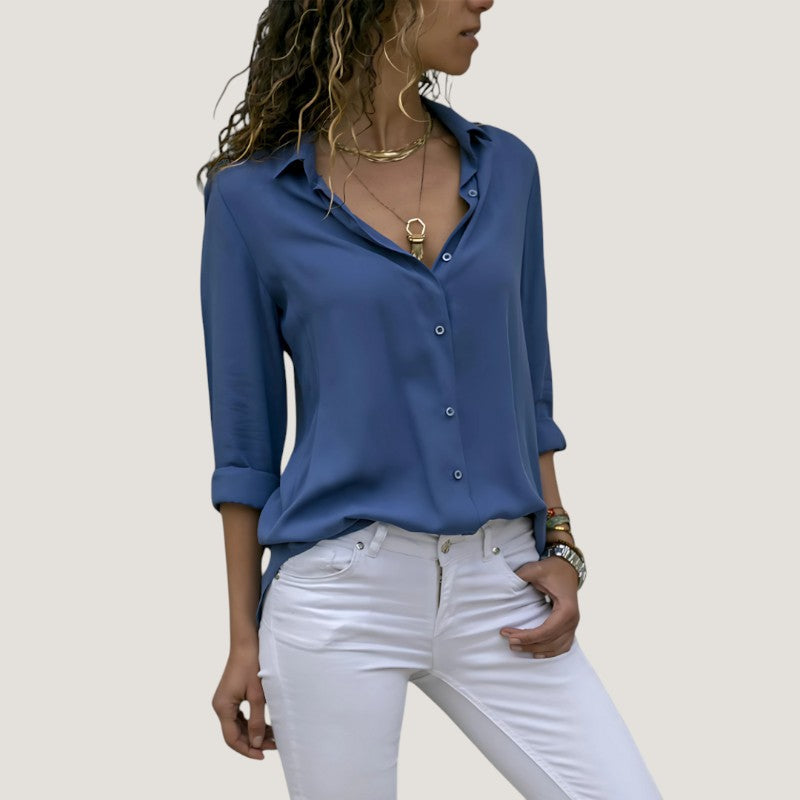 Kvinne Bluse Tidløs Polyester-Bomull Mix 7