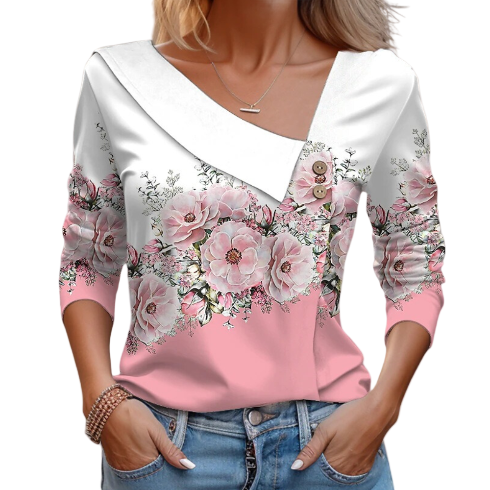 Kvinne Bluse med Blomsterprint 0