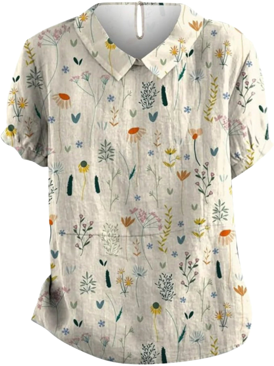 Kvinne Bluse med Blomsterprint i Pastell 0