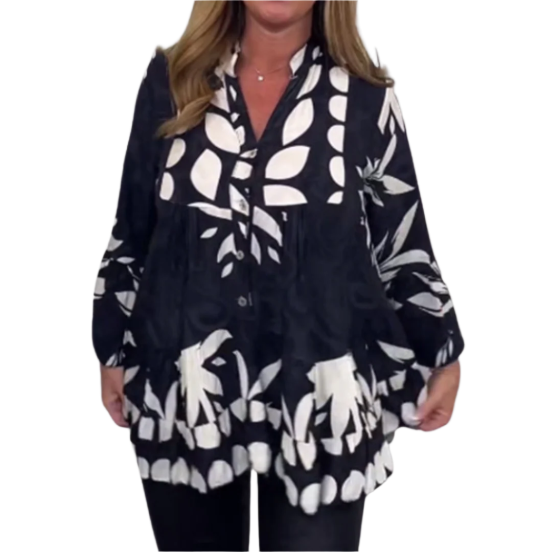 Kvinne Bluse med Evaserte Ermer og Blomsterprint 0