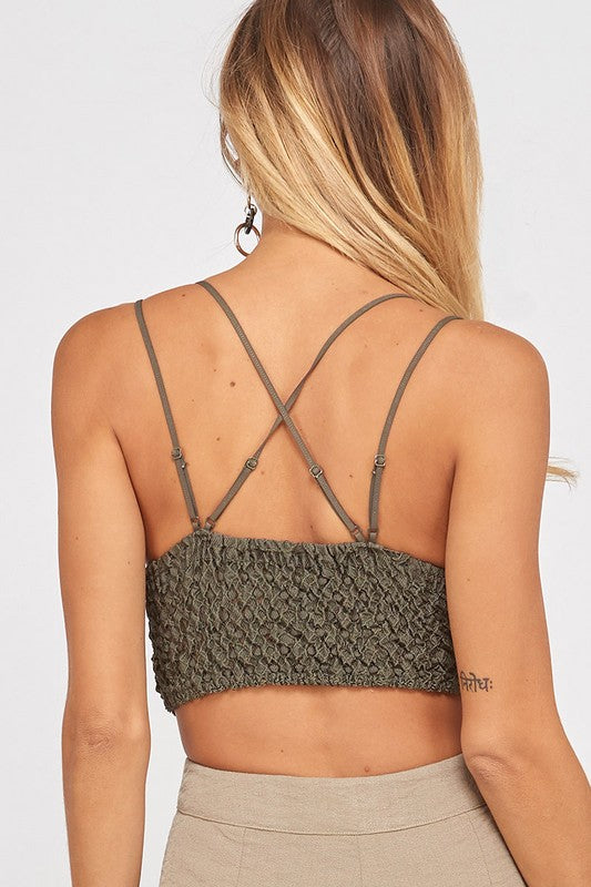 Kvinne Bralette Dobbel Stropp Nylon Blonder 3