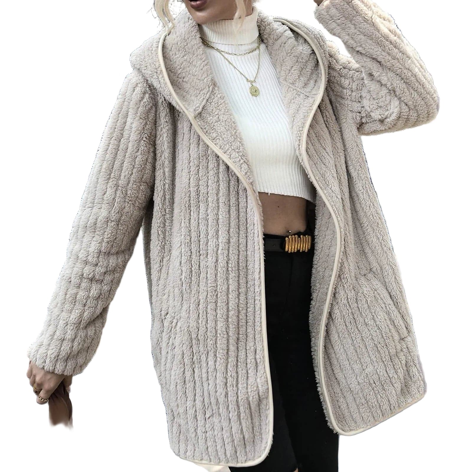 Kvinne Cardigan Oversized Fleece 0