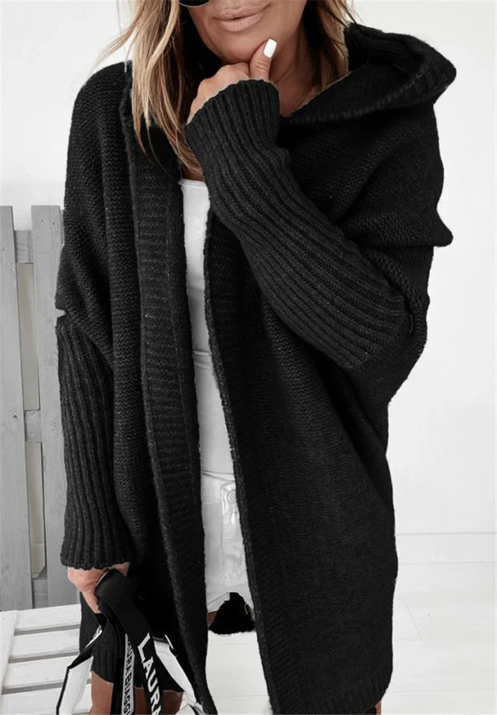 Kvinne Cardigan Oversized Passform Strikket Ullblanding 0