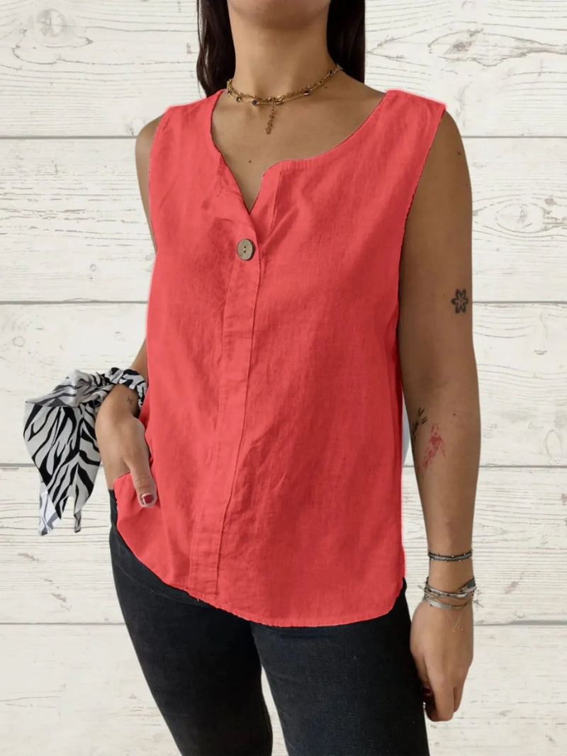 Kvinne Casual Bluse Uten Ermer Lett Polyester 10