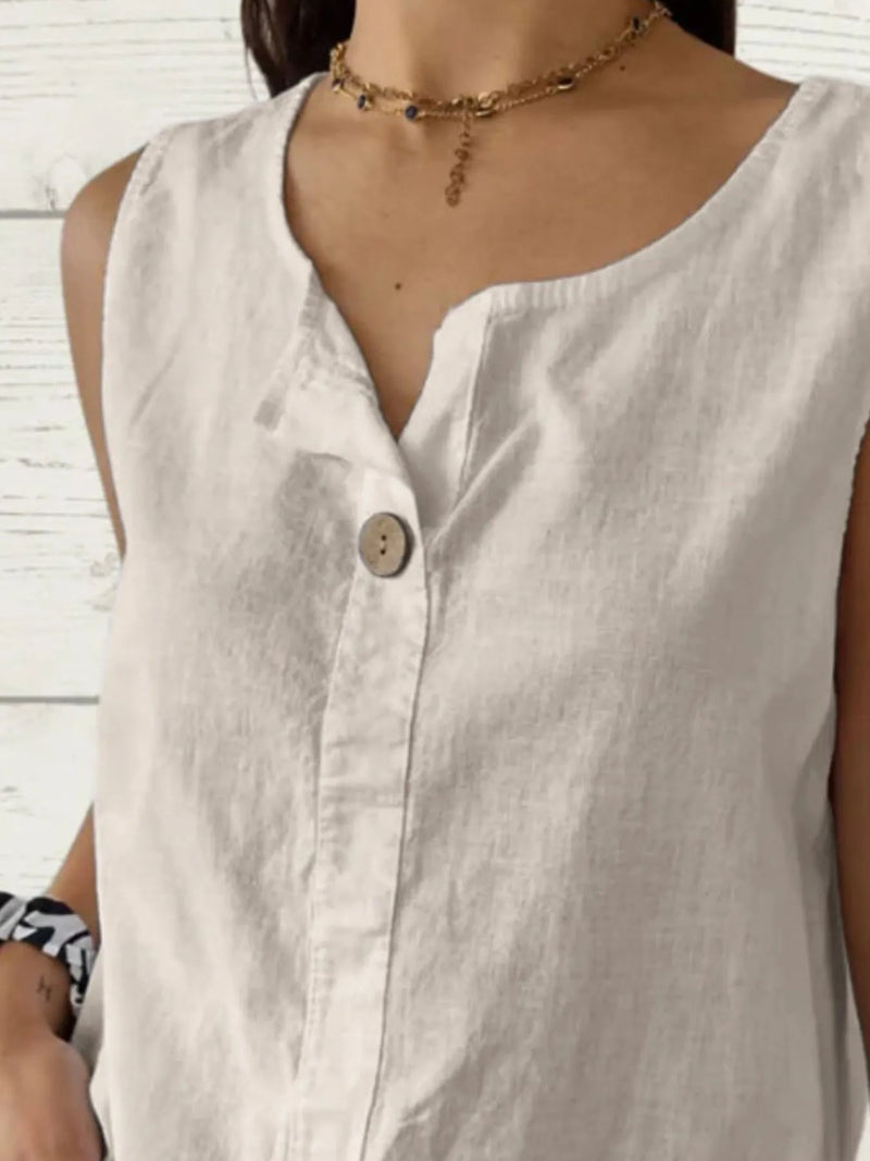 Kvinne Casual Bluse Uten Ermer Lett Polyester 1