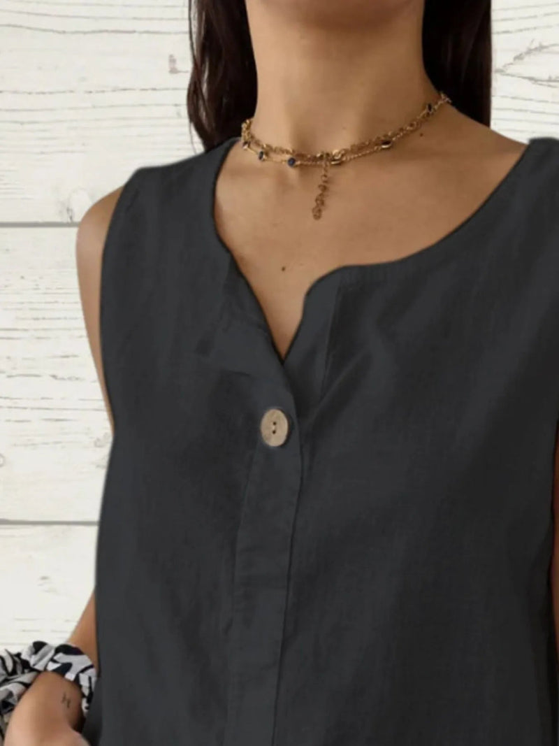 Kvinne Casual Bluse Uten Ermer Lett Polyester 4