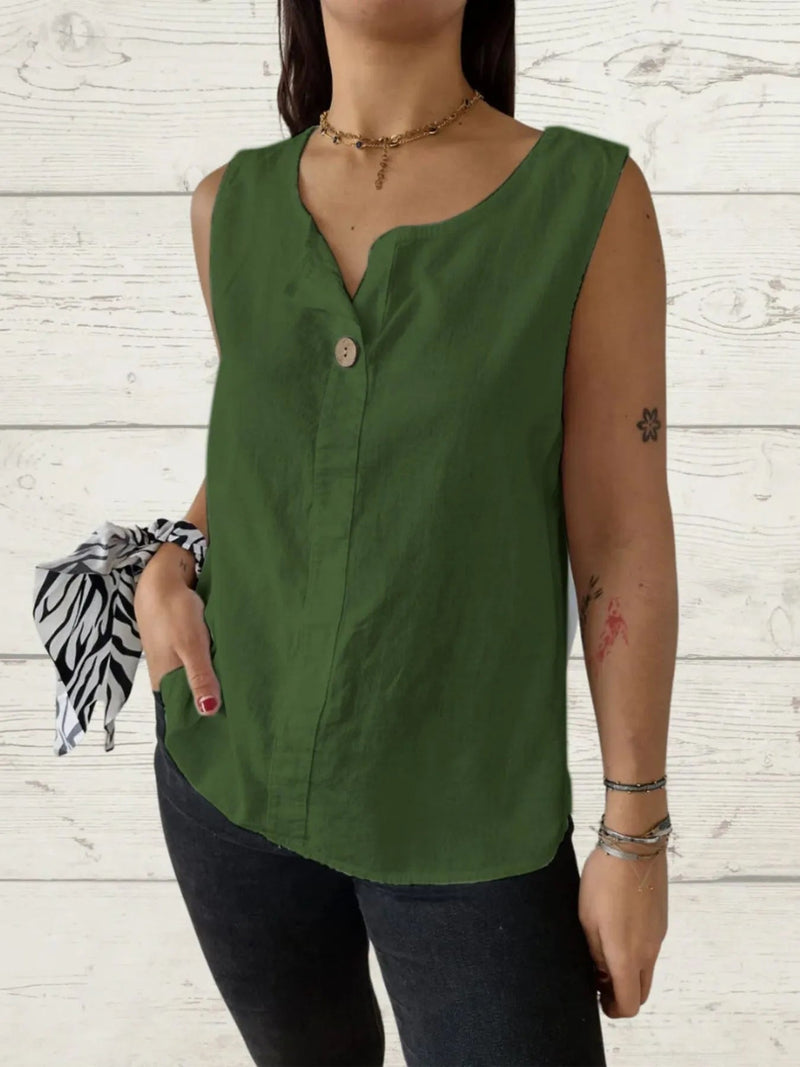Kvinne Casual Bluse Uten Ermer Lett Polyester 6