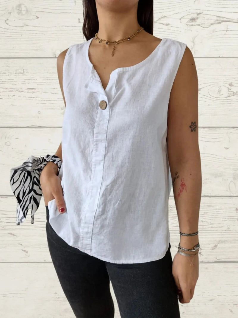 Kvinne Casual Bluse Uten Ermer Lett Polyester 9
