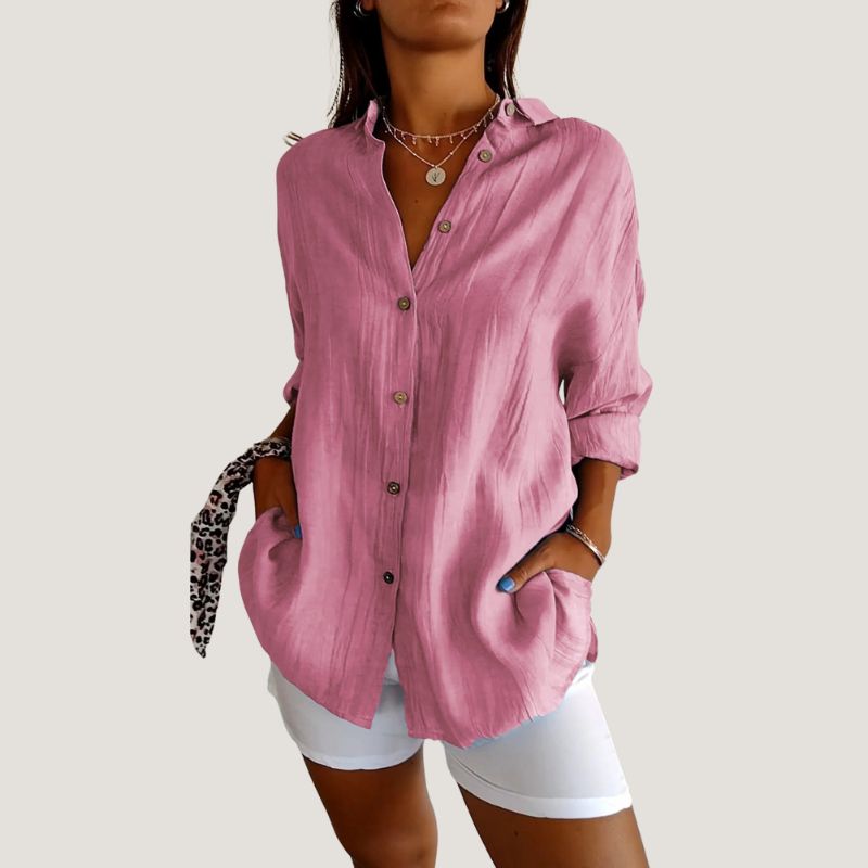 Kvinne Chemise Korte Ermer Plisserte Detaljer Lett Stoff 3