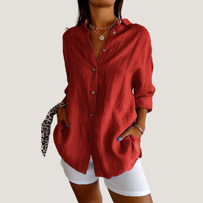 Kvinne Chemise Korte Ermer Plisserte Detaljer Lett Stoff 7