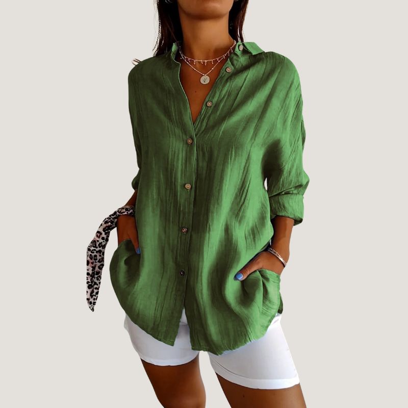 Kvinne Chemise Korte Ermer Plisserte Detaljer Lett Stoff 8