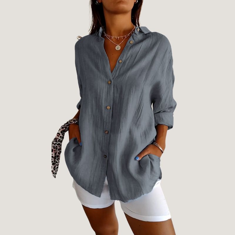 Kvinne Chemise Korte Ermer Plisserte Detaljer Lett Stoff 9