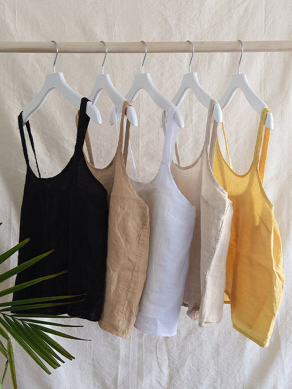 Kvinne Crop Top Halterneck Linstoff Retro Design 9