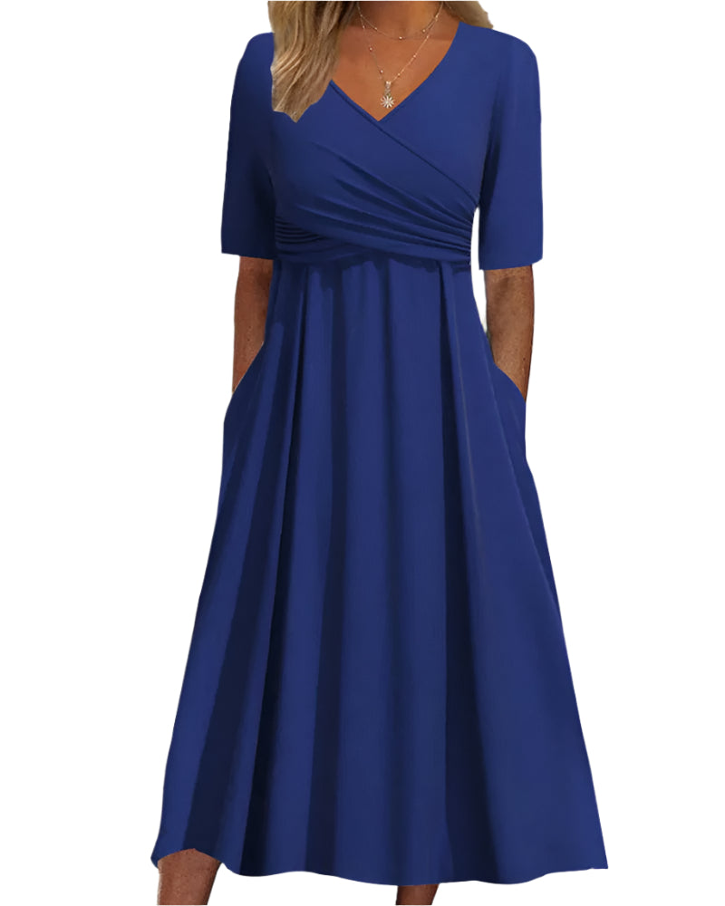 Kvinne Crossover Midikjole Moderne Design 0