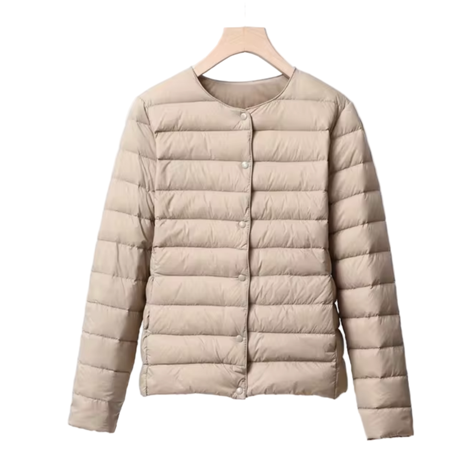 Kvinne Down Jakke – Lettvektet – Quilted – Uten Krage – Hiplengde 0